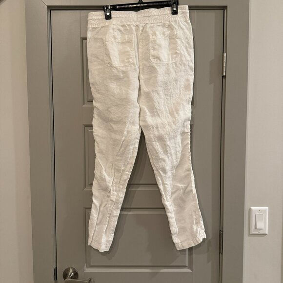 ANN TAYLOR LOFT | White Linen Cropped Pants Size 4 - Picture 5 of 10